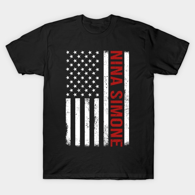 Graphic Nina Simone Proud Name US American Flag Birthday Gift T-Shirt by Intercrossed Animal 